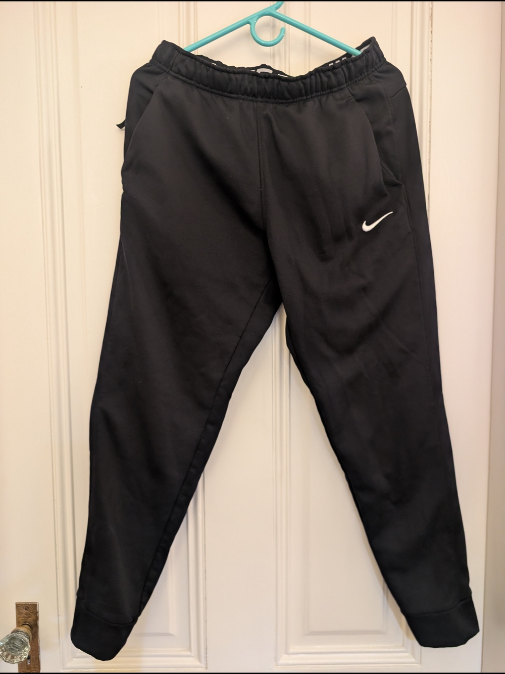 Nike Women's Black Jogger Pants with White Swoosh